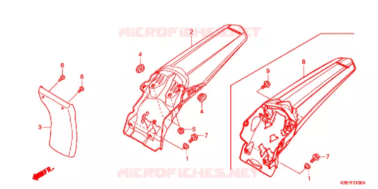 ACHTER STROOMLIJNKAP Honda MOTO 125 CRF 2020  CRF125FBK