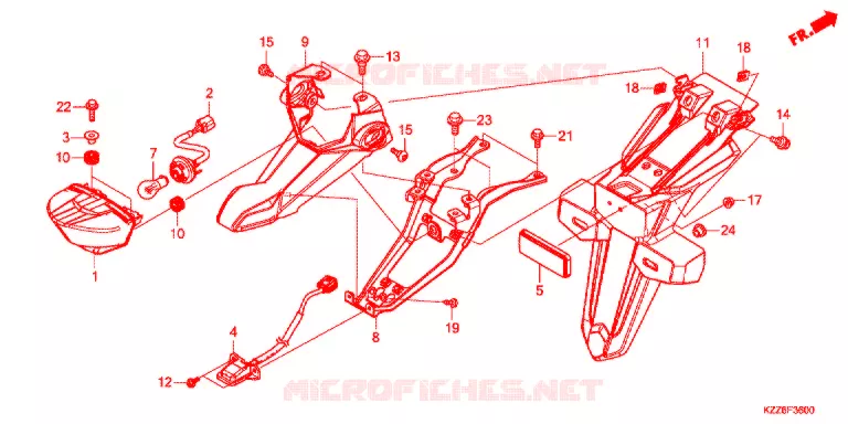 ACHTERLICHT Honda MOTO 250 CRF 2019  CRF250RDAK