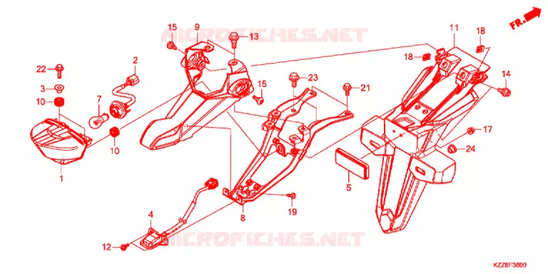 ACHTERLICHT Honda MOTO 250 CRF 2020  CRF250RLAK