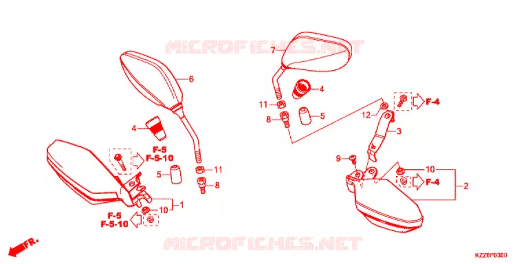 SPIEGEL - HANDKAP Honda MOTO 250 CRF 2019  CRF250RLAK