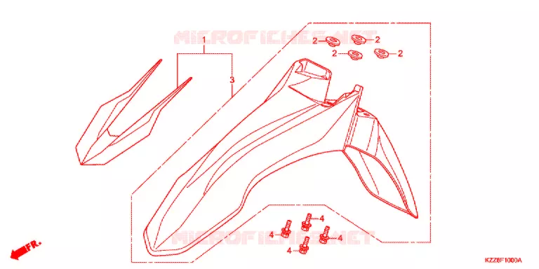 VOOR STROOMLIJNKAP Honda MOTO 250 CRF 2019  CRF250RLAK