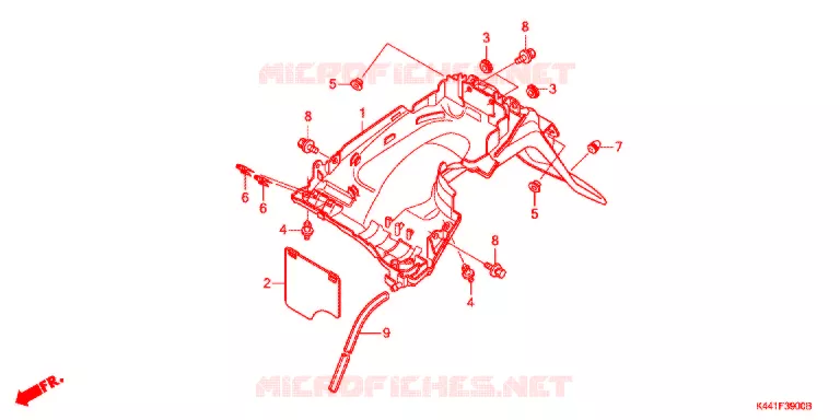 ACHTER STROOMLIJNKAP Honda SCOOTER 110 DIO 2020  NSC110CBFK