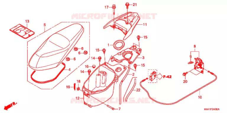 ZITTING/BAGAGEBOX Honda SCOOTER 110 DIO 2019  NSC110CBFK