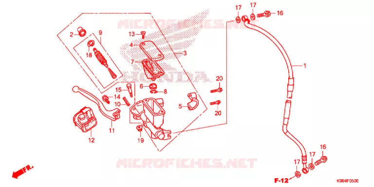 VOOR REM HOOFD CILINDER Honda MOTO 250 CRF 2020  CRF250FL