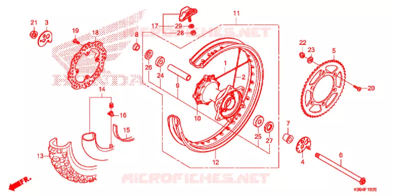 ACHTER WIEL Honda MOTO 250 CRF 2020  CRF250FL