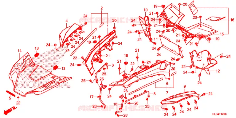 VOORSPATBORD / TREEPLANK Honda ATV 1000 TALON 2020  SXS1000S2RL