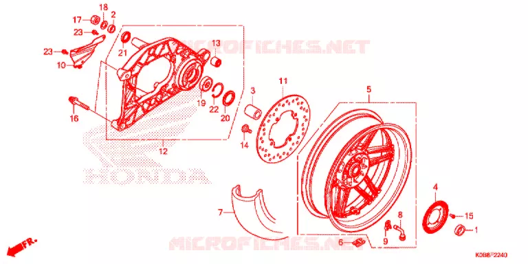 ACHTER WIEL/ZWAAI-ARM Honda SCOOTER 300 FORZA 2019  NSS300AL