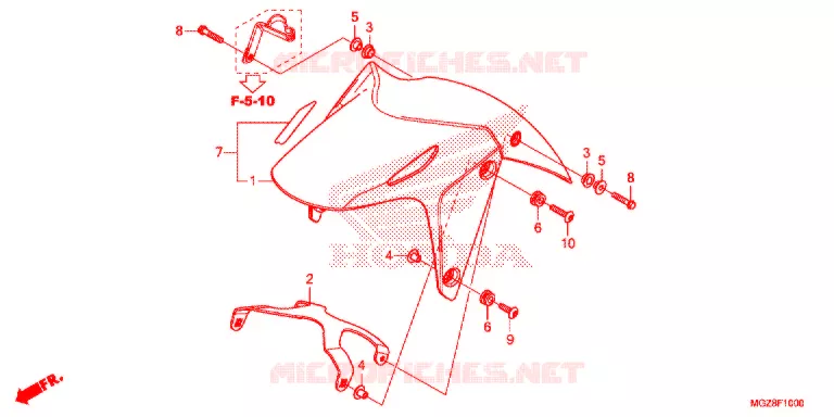 VOOR STROOMLIJNKAP Honda MOTO 500 CBR 2015  CBR500RAF