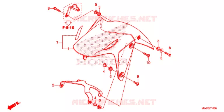 VOOR STROOMLIJNKAP Honda MOTO 500 CBR 2017  CBR500RAH