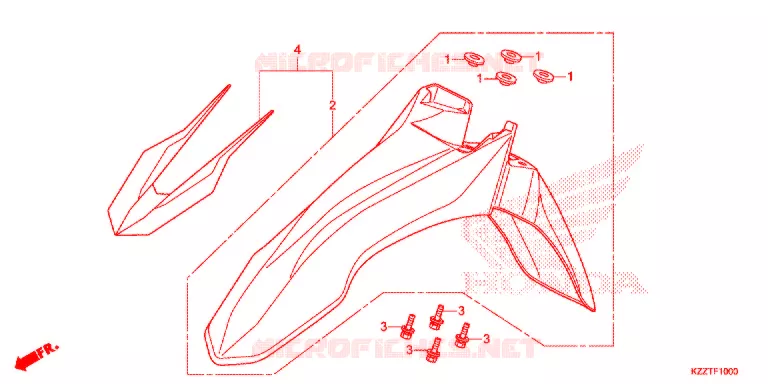 VOOR STROOMLIJNKAP Honda MOTO 250 CRF 2018  CRF250LDH