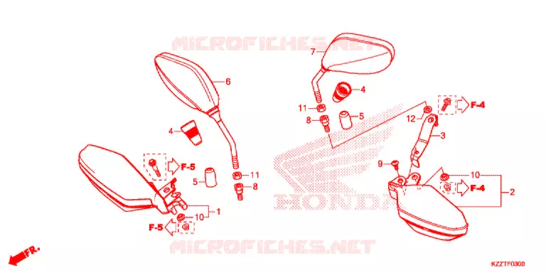 SPIEGEL - HANDKAP Honda MOTO 250 CRF 2020  CRF250LDK