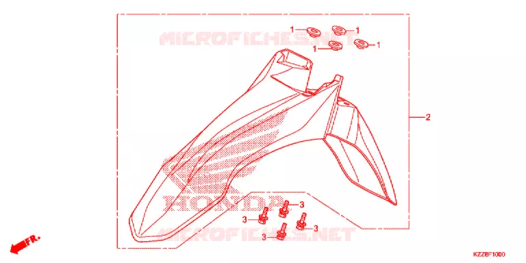 VOOR STROOMLIJNKAP Honda MOTO 250 CRF 2015  CRF250LE