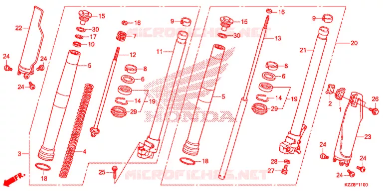 VOOR VORK Honda MOTO 250 CRF 2015  CRF250LE