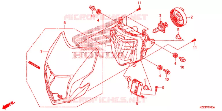 KOPLAMP Honda MOTO 250 CRF 2017  CRF250LF_TH