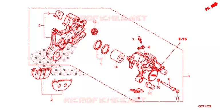 ACHTER REMKLAUW Honda MOTO 250 CRF 2018  CRF250RLH