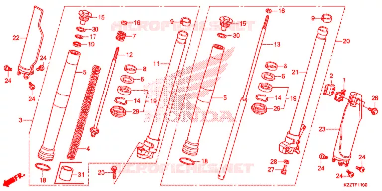 VOOR VORK Honda MOTO 250 CRF 2017  CRF250RLH