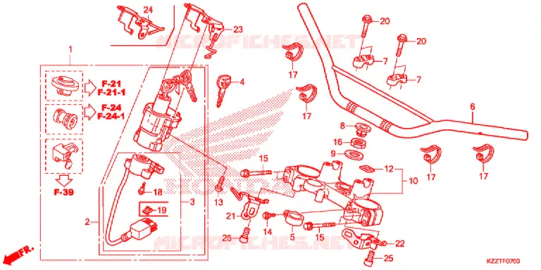 HENDEL PIJP/BOVENSTE BRUG Honda MOTO 250 CRF 2019  CRF250RLK