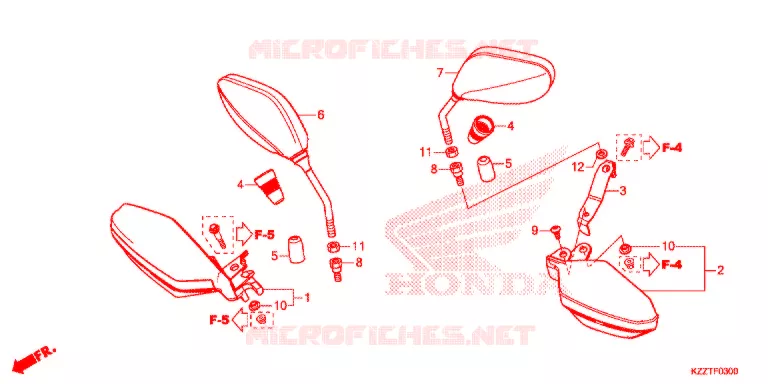 SPIEGEL - HANDKAP Honda MOTO 250 CRF 2019  CRF250RLK