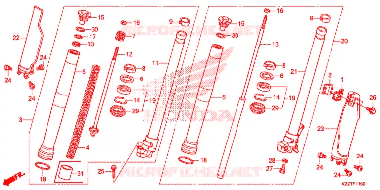 VOOR VORK Honda MOTO 250 CRF 2019  CRF250RLK