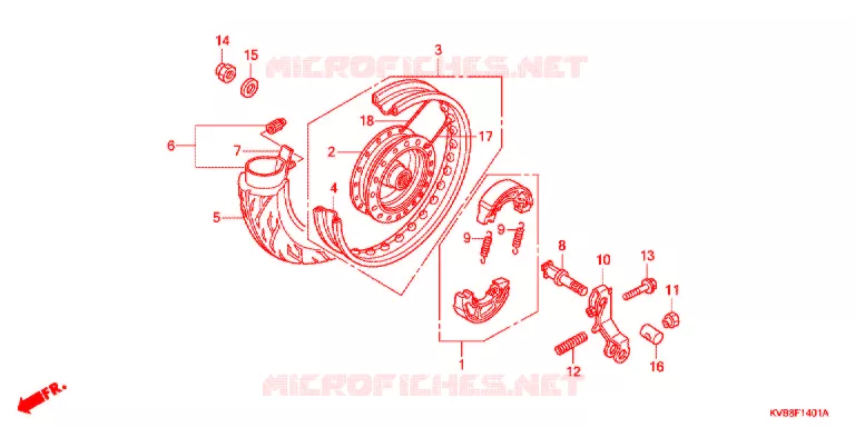 ACHTER WIEL (RAYON) Honda SCOOTER 110 CLICK 2010  ACB110SA