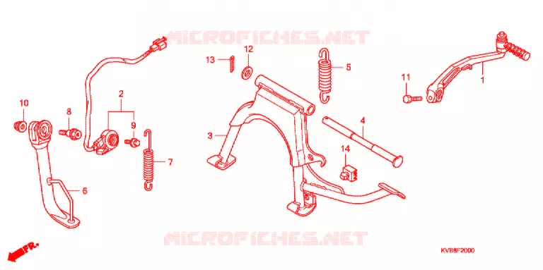 STANDAARD/KICKSTARTER ARM  Honda SCOOTER 110 CLICK 2007  ANC110BBT7