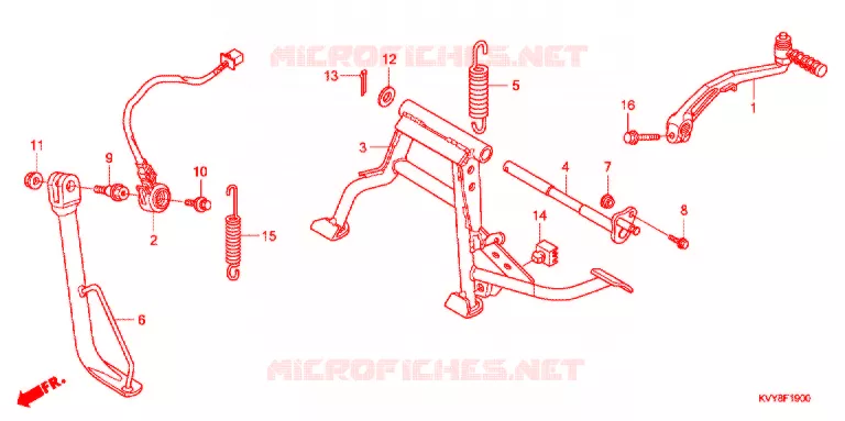 STANDAARD/KICKSTARTER ARM Honda SCOOTER 110 ICON 2008  ANC110CST8