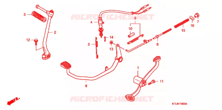 PEDAAL/KICKSTARTER ARM Honda MOTO 100 WAVE 2006  ANF100ST5