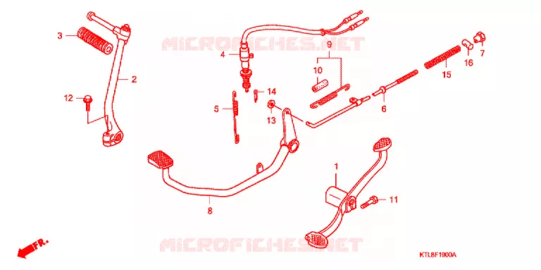 PEDAAL/KICKSTARTER ARM Honda MOTO 100 WAVE 2008  ANF100ST8