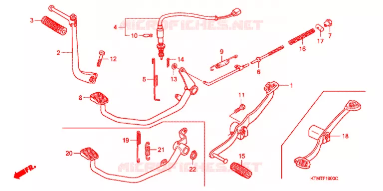 PEDAAL/KICKSTARTER ARM Honda MOTO 110 WAVE 2007  ANF125MST8