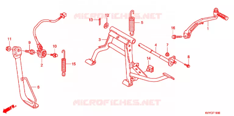 STANDAARD/KICKSTARTER ARM Honda MOTO 110 ICON 2011  ACC110CBB
