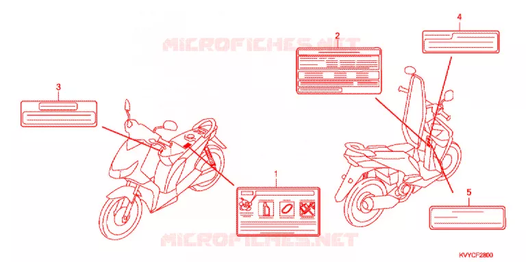 WAARSCHUWINGSLABEL Honda MOTO 110 ICON 2011  ACC110CBB