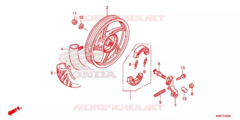 ACHTER WIEL (ACF110CBT) Honda SCOOTER 110 SCOOPY 2020  ACF110CBTL