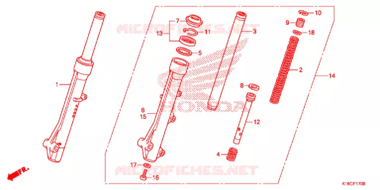 VOOR VORK Honda SCOOTER 110 SCOOPY 2013  ACF110SFD