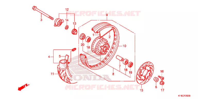 VOOR WIEL (RAYON) Honda SCOOTER 110 SCOOPY 2013  ACF110SFD
