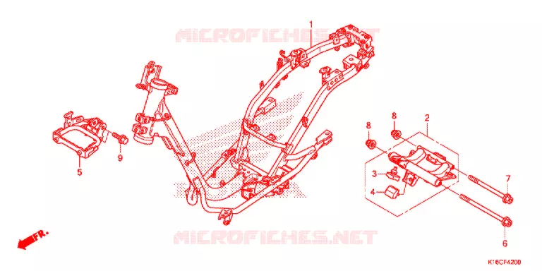 FRAME CHASSIS Honda SCOOTER 110 SCOOPY 2014  ACF110SFE_TH