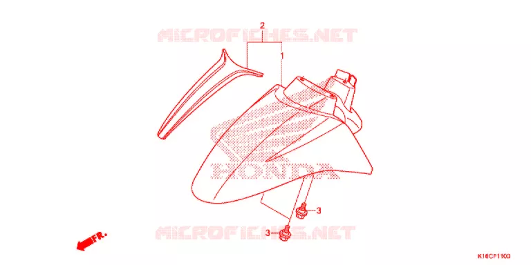 VOOR STROOMLIJNKAP Honda SCOOTER 110 SCOOPY 2015  ACF110SFF