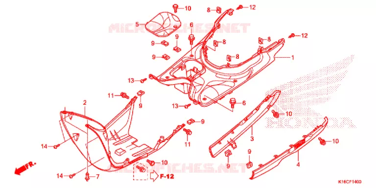 VLOER OPSTAP Honda SCOOTER 110 SCOOPY 2016  ACF110SFG