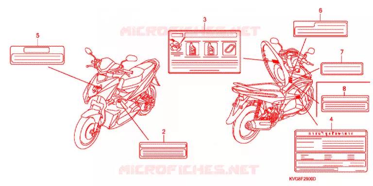 WAARSCHUWINGSLABEL Honda SCOOTER 110 AIR-BLADE 2007  ANC110ART7