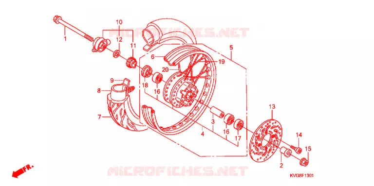 VOOR WIEL (RAYON) Honda SCOOTER 110 AIR-BLADE 2007  ANC110AST7
