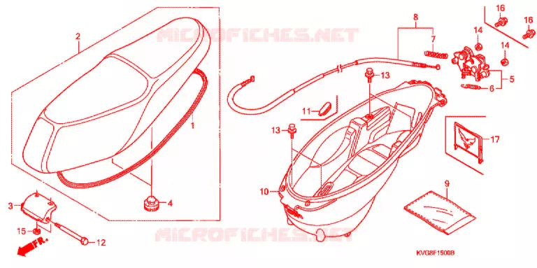 ZITTING/BAGAGEBOX Honda SCOOTER 110 AIR-BLADE 2007  ANC110AST7