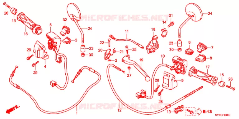 HENDEL HEFBOOM/SCHAKELAAR/KABEL Honda SCOOTER 110 SCOOPY 2012  ACD110CSFC