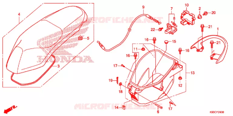 ZITTING/BAGAGEBOX Honda SCOOTER 110 SCOOPY 2020  ACF110CBTK