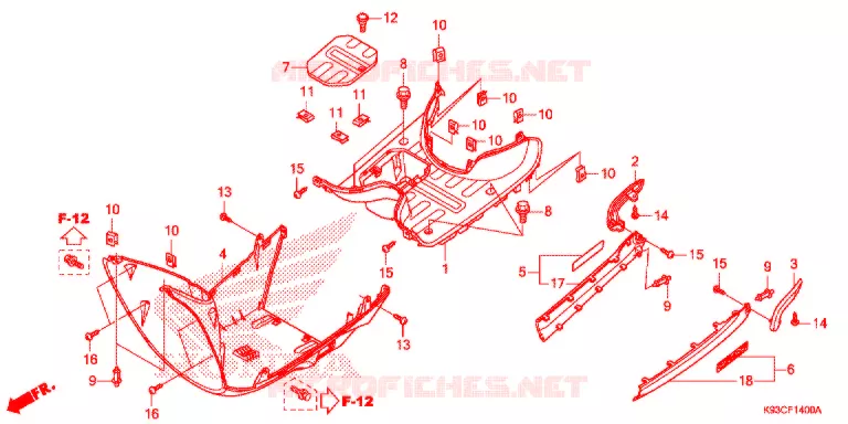 VLOER OPSTAP Honda SCOOTER 110 SCOOPY 2020  ACF110CBTL