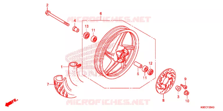 VOOR WIEL (ACF110CBT) Honda SCOOTER 110 SCOOPY 2020  ACF110CBTL