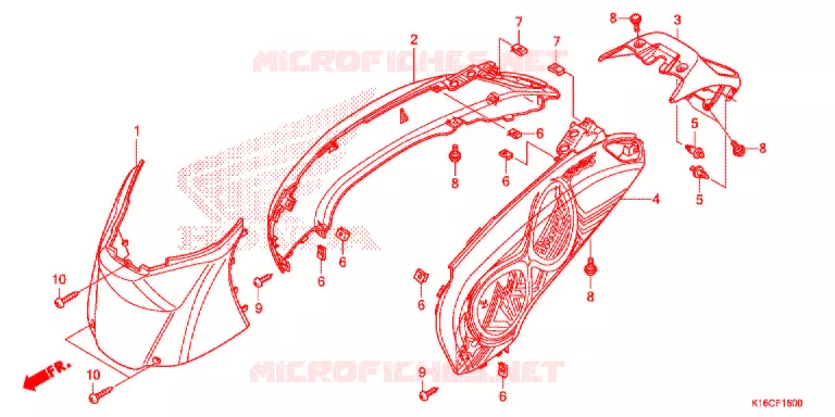 CHASSIS AFDEKKING Honda SCOOTER 110 SCOOPY 2015  ACF110CSFF