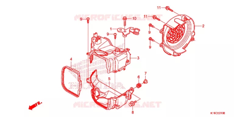DEKBAND/VENTILATOR AFDEKKING Honda SCOOTER 110 SCOOPY 2016  ACF110CSFG