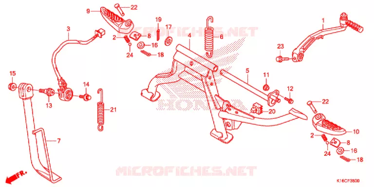 STANDAARD / STEUN Honda SCOOTER 110 SCOOPY 2016  ACF110CSFG