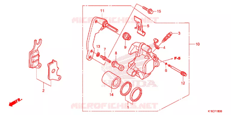 VOOR REMKLAUW Honda SCOOTER 110 SCOOPY 2016  ACF110CSFG
