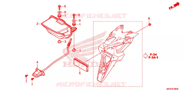 ACHTERLICHT/KENTEKEN LICHT Honda MOTO 1100 AFRICA-TWIN 2020  CRF1100A2L