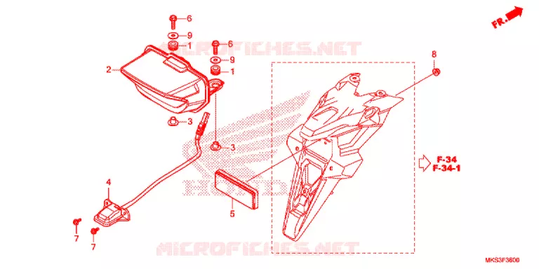 ACHTERLICHT/KENTEKEN LICHT Honda MOTO 1100 AFRICA-TWIN 2020  CRF1100AL